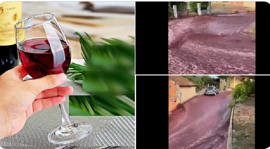 Leaking Red Wine In Portugal